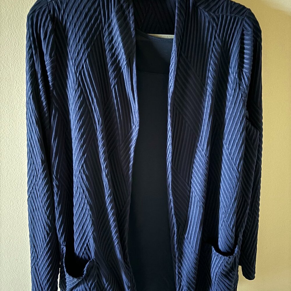 Susan Graver size XL dark navy jacket/blouse